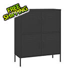 vidaXL 31.5" x 13.8" x 40" Steel Multishelf Cabinet (Black)