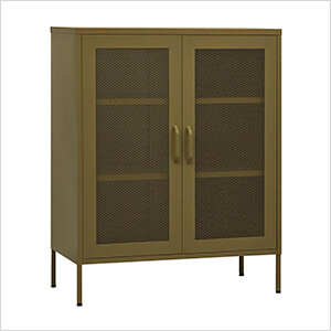 31.5" x 13.8" x 40" Steel Storage Cabinet with Screen Doors (Olive Green)