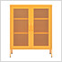 31.5" x 13.8" x 40" Steel Storage Cabinet with Screen Doors (Mustard Yellow)