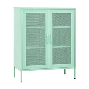 31.5" x 13.8" x 40" Steel Storage Cabinet with Screen Doors (Mint)