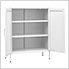 31.5" x 13.8" x 40" Steel Storage Cabinet with Screen Doors (White)