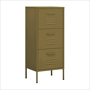16.7" x 13.8" x 40" Steel 3-Drawer Cabinet (Olive Green)