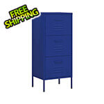 vidaXL 16.7" x 13.8" x 40" Steel 3-Drawer Cabinet (Navy Blue)