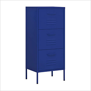 16.7" x 13.8" x 40" Steel 3-Drawer Cabinet (Navy Blue)