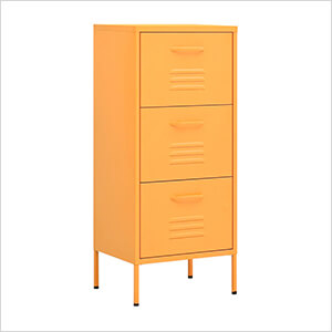 16.7" x 13.8" x 40" Steel 3-Drawer Cabinet (Mustard Yellow)