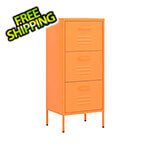 vidaXL 16.7" x 13.8" x 40" Steel 3-Drawer Cabinet (Orange)