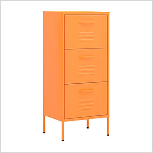 16.7" x 13.8" x 40" Steel 3-Drawer Cabinet (Orange)