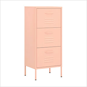 16.7" x 13.8" x 40" Steel 3-Drawer Cabinet (Pink)