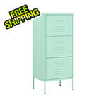 vidaXL 16.7" x 13.8" x 40" Steel 3-Drawer Cabinet (Mint)