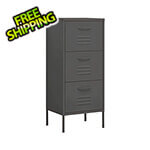 vidaXL 16.7" x 13.8" x 40" Steel 3-Drawer Cabinet (Anthracite)