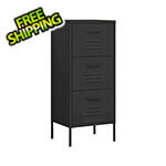 vidaXL 16.7" x 13.8" x 40" Steel 3-Drawer Cabinet (Black)