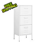 vidaXL 16.7" x 13.8" x 40" Steel 3-Drawer Cabinet (White)