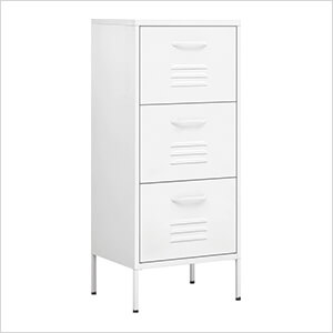 16.7" x 13.8" x 40" Steel 3-Drawer Cabinet (White)