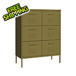 vidaXL 31.5" x 13.8" x 40" Steel 6-Drawer Cabinet (Olive Green)