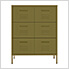 31.5" x 13.8" x 40" Steel 6-Drawer Cabinet (Olive Green)