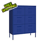vidaXL 31.5" x 13.8" x 40" Steel 6-Drawer Cabinet (Navy Blue)