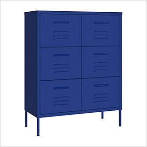 31.5" x 13.8" x 40" Steel 6-Drawer Cabinet (Navy Blue)