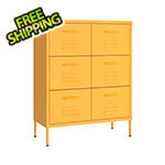 vidaXL 31.5" x 13.8" x 40" Steel 6-Drawer Cabinet (Mustard Yellow)