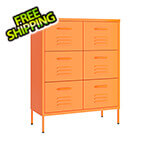 vidaXL 31.5" x 13.8" x 40" Steel 6-Drawer Cabinet (Orange)
