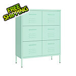 vidaXL 31.5" x 13.8" x 40" Steel 6-Drawer Cabinet (Mint)