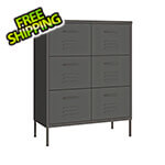 vidaXL 31.5" x 13.8" x 40" Steel 6-Drawer Cabinet (Anthracite)