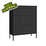 vidaXL 31.5" x 13.8" x 40" Steel 6-Drawer Cabinet (Black)