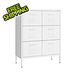 vidaXL 31.5" x 13.8" x 40" Steel 6-Drawer Cabinet (White)
