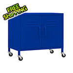 vidaXL 23.6" x 13.8" x 22" Steel Rolling Storage Cabinet (Navy Blue)