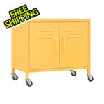 vidaXL 23.6" x 13.8" x 22" Steel Rolling Storage Cabinet (Mustard Yellow)