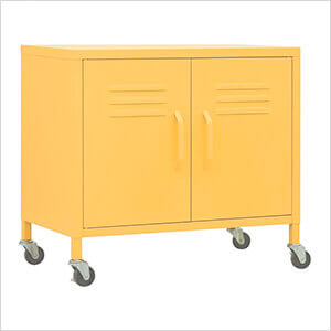 23.6" x 13.8" x 22" Steel Rolling Storage Cabinet (Mustard Yellow)