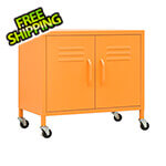 vidaXL 23.6" x 13.8" x 22" Steel Rolling Storage Cabinet (Orange)