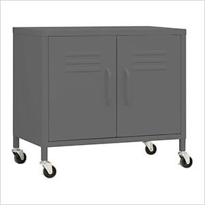 23.6" x 13.8" x 22" Steel Rolling Storage Cabinet (Anthracite)