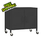 vidaXL 23.6" x 13.8" x 22" Steel Rolling Storage Cabinet (Black)