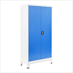 35.4" x 15.7" x 70.9" Metal Office Cabinet (Gray and Blue)