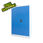 vidaXL 35.4" x 15.7" x 55.1" Metal Office Cabinet (Gray and Blue)