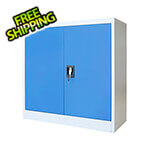 vidaXL 35.4" x 15.7" x 35.4" Metal Office Cabinet (Gray and Blue)