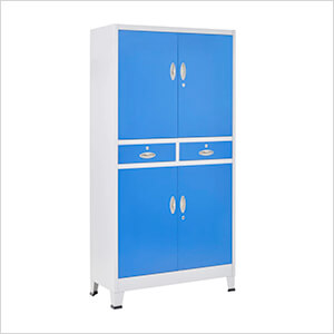 35.4" x 15.7" x 70.9" Metal Office Cabinet (Gray and Blue)