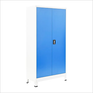 35.4" x 15.7" x 70.9" Metal Locker Cabinet (Gray and Blue)