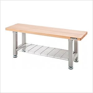 UltraHD 48-Inch Wood Seating Bench with Storage Shelf