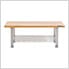 UltraHD 48-Inch Wood Seating Bench with Storage Shelf