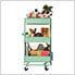 3-Tier Rolling Steel Bin Trolley Cart (Mint)