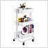 3-Tier Rolling Steel Bin Trolley Cart (White)