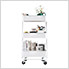 3-Tier Rolling Steel Bin Trolley Cart (White)