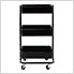 3-Tier Rolling Steel Bin Trolley Cart (Black)