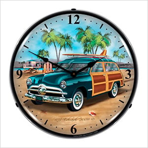 Woodys Surfer Wagon Backlit Wall Clock