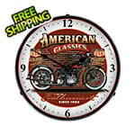 Collectable Sign and Clock American Classic Bike Backlit Wall Clock