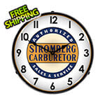 Collectable Sign and Clock Stromberg Service Backlit Wall Clock