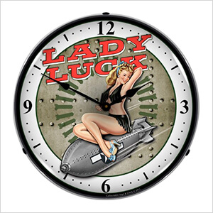Lady Luck Backlit Wall Clock