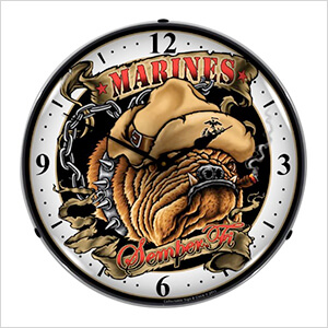 Marines Bulldog Backlit Wall Clock