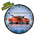 Collectable Sign and Clock Camaro SS G5 Orange Backlit Wall Clock